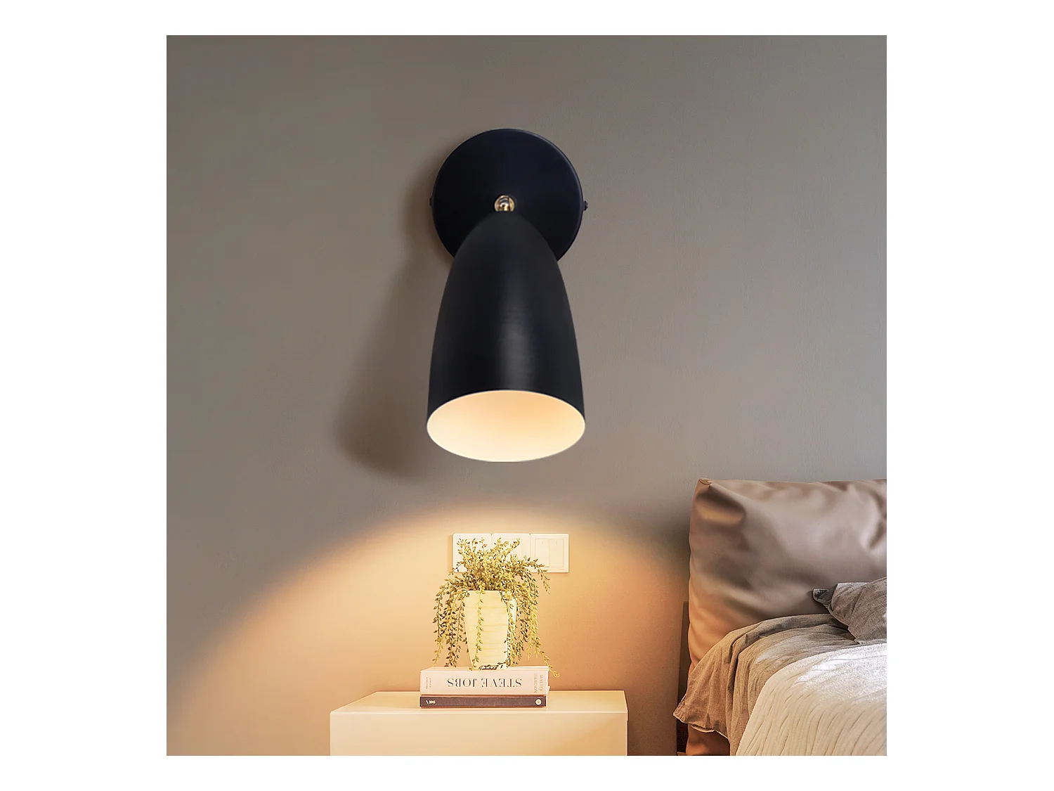 NETTLIFE 2 x Applique murale d'intérieur noire - spot mural vintage chambre applique rétro GU10Sans ampoule
