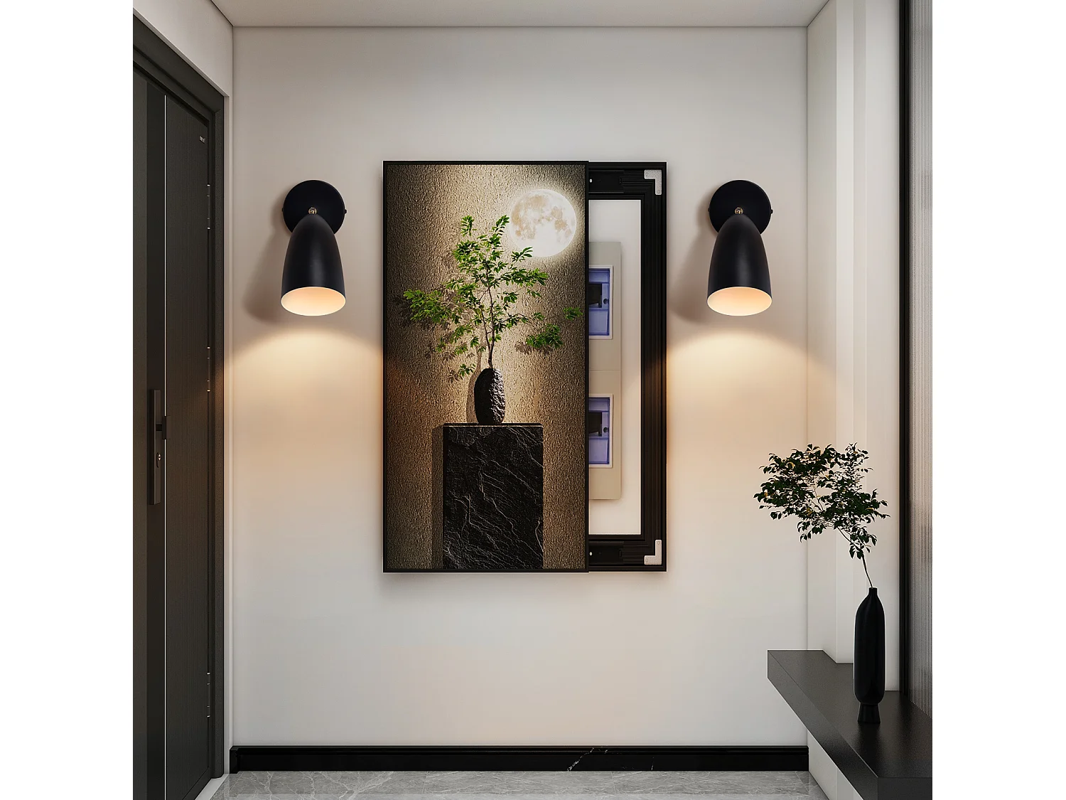 NETTLIFE 2 x Applique murale d'intérieur noire - spot mural vintage chambre applique rétro GU10Sans ampoule