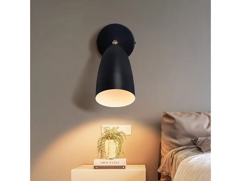NETTLIFE 2 x Applique murale d'intérieur noire - spot mural vintage chambre applique rétro GU10Sans ampoule