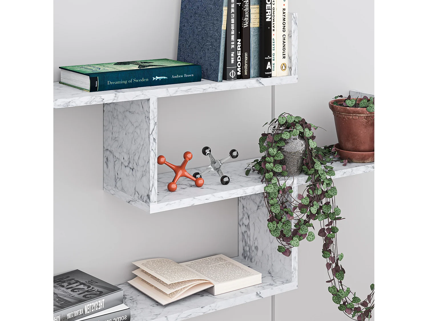 Bücherregal TIBET - 119 x 22 x 66,5 cm