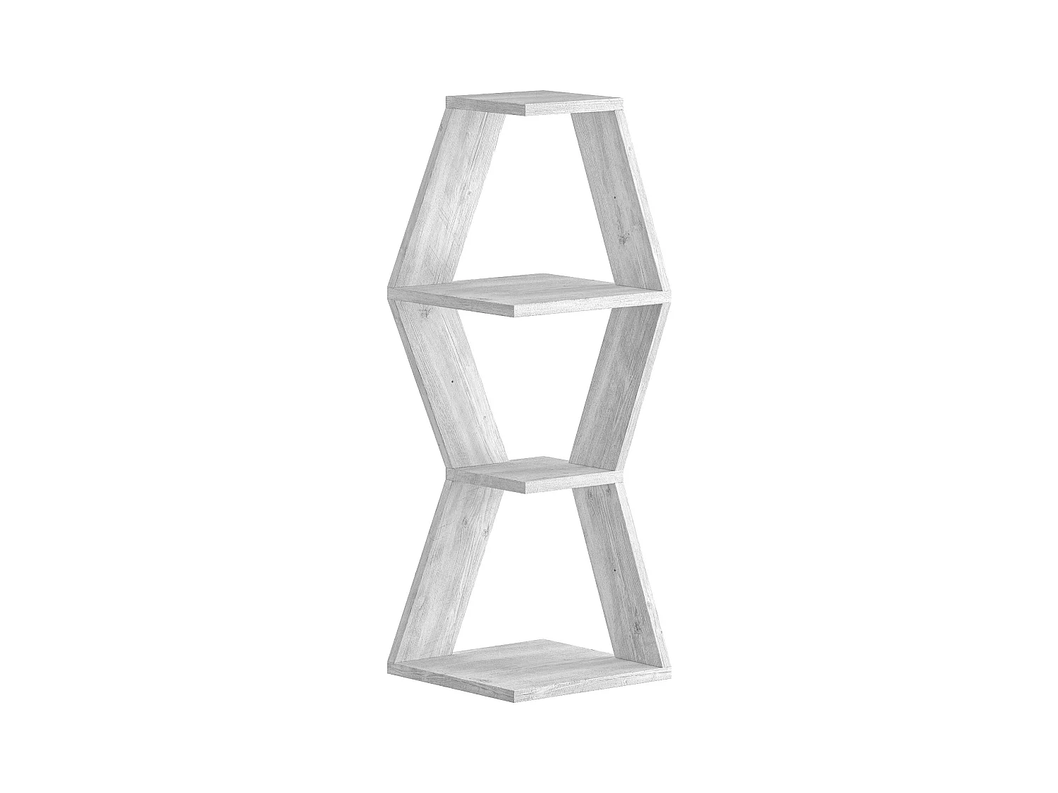 Eck-Bücherregal SABLOR -  Altweiß - 30 x 30 x 86 cm