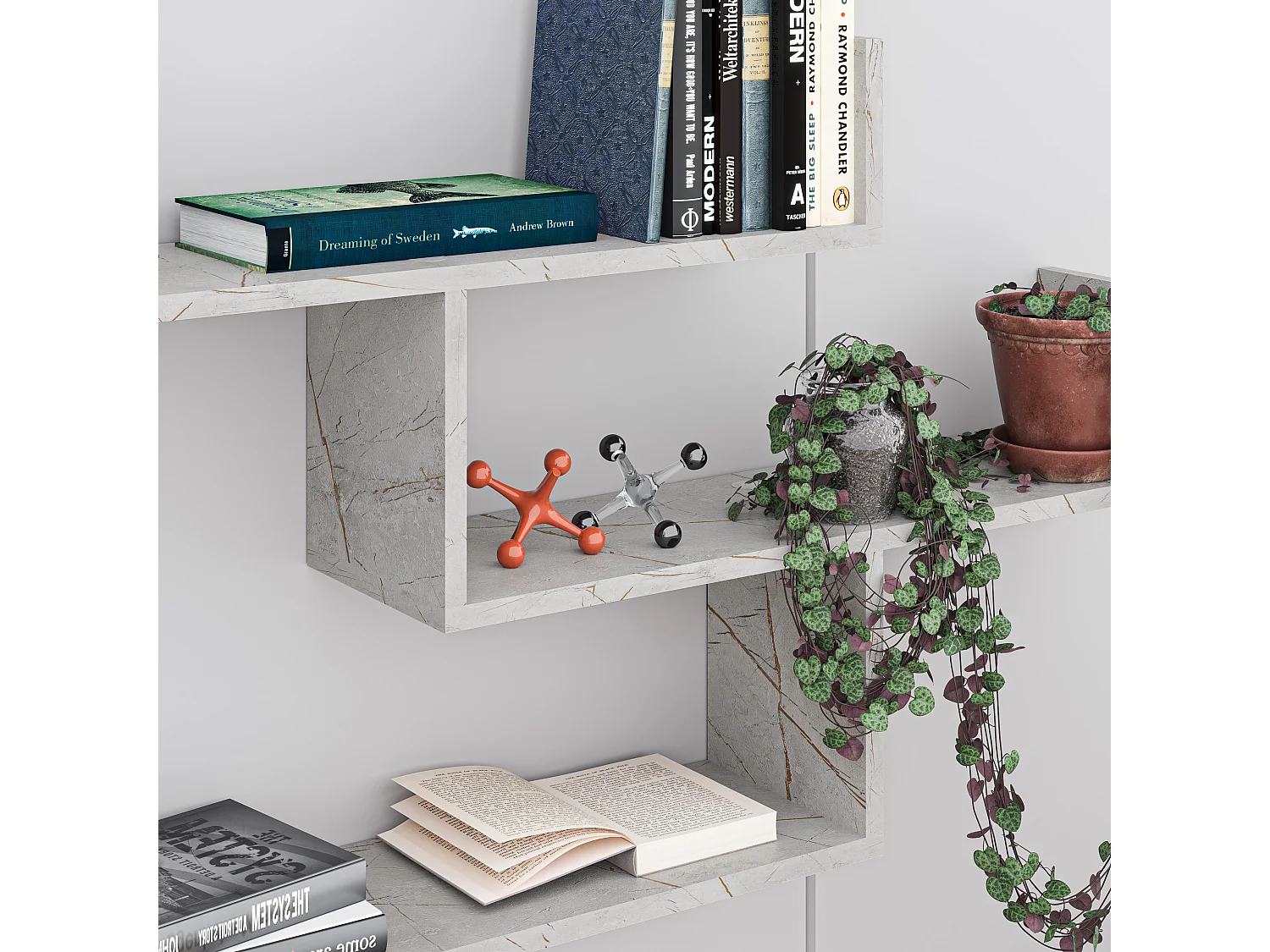 Bücherregal TIBET - 119 x 22 x 66,5 cm