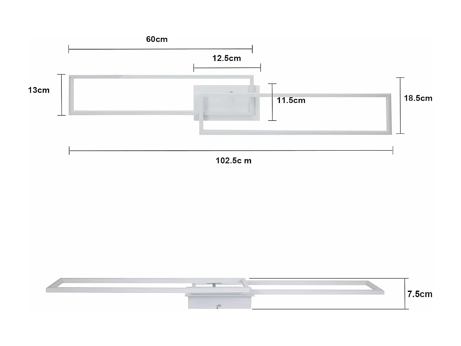 NETTLIFE Lampa Sufitowa LED Biała Nowoczesna Rama 32W 3000K