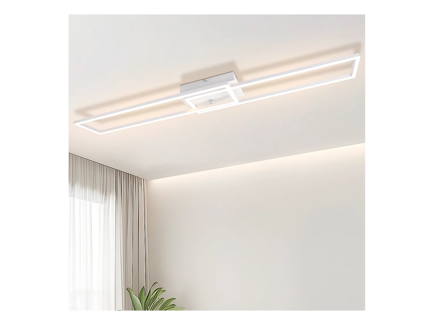 NETTLIFE Plafonnier LED Blanc Cadre Moderne 32W 3000K