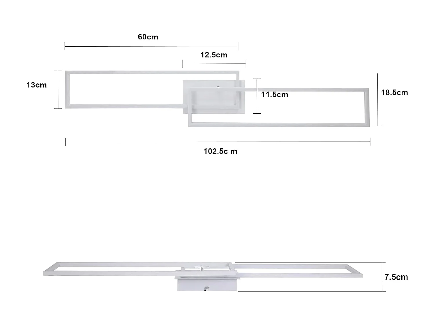 NETTLIFE Lampa Sufitowa LED Biała Nowoczesna Rama 32W 3000K