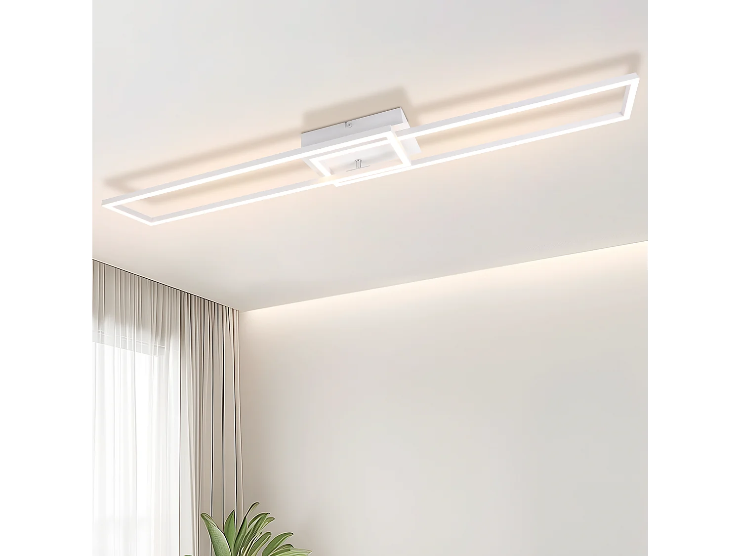 NETTLIFE Plafonario LED Blanco Marco Moderno 32W 3000K
