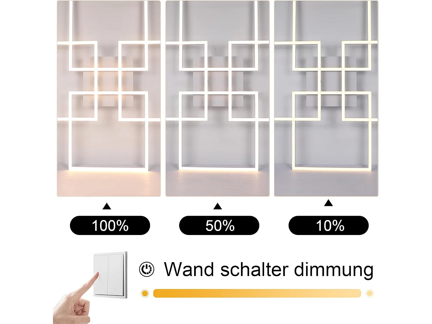 NETTLIFE plafonnier LED 4 blanc moderne 32W 3000K