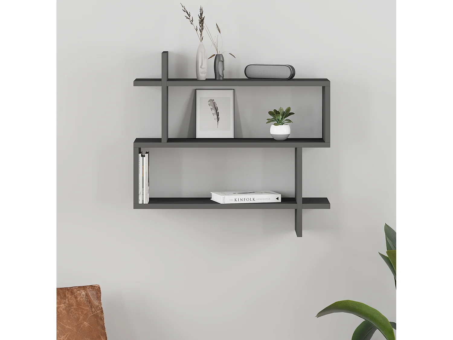 Mensola PARALEL - antracite, 70x65x22