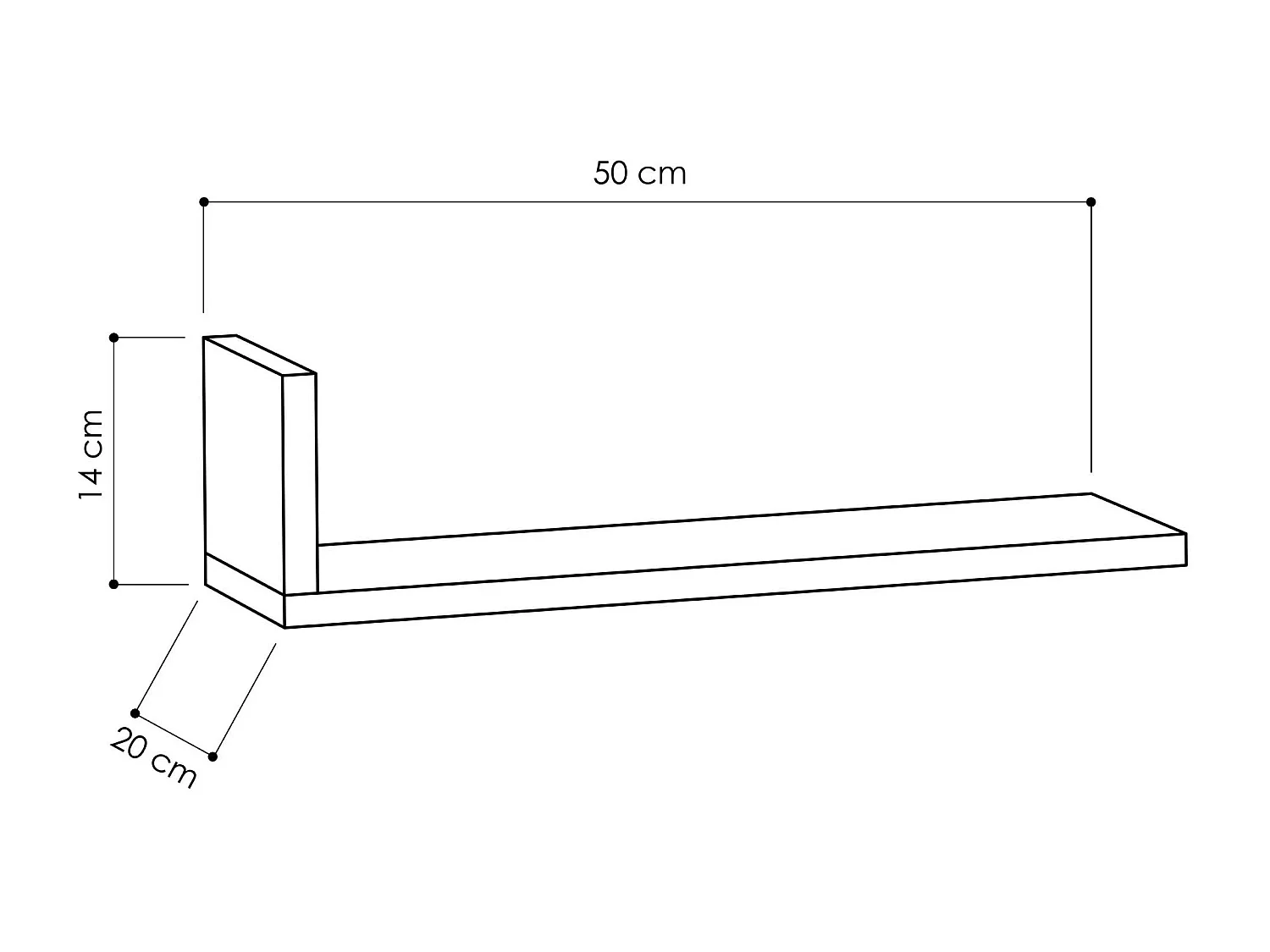 Etagère RAF - anthracite, 50x14x20