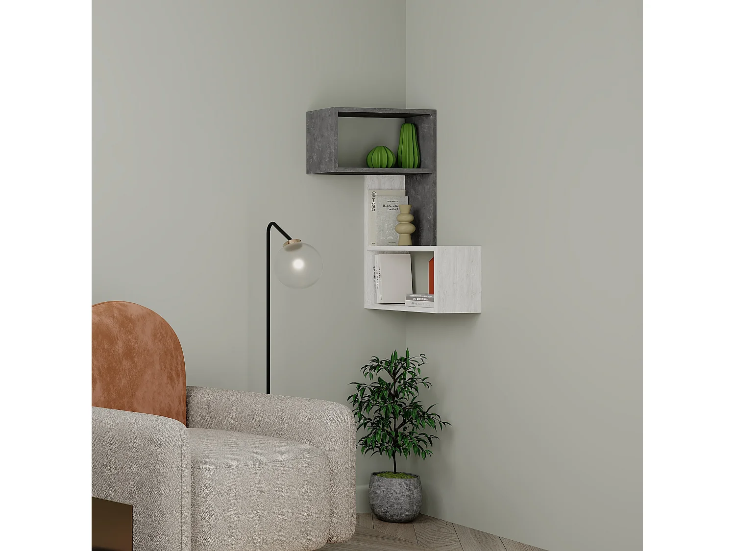 Scaffale PART - Bianco, 67x82x47