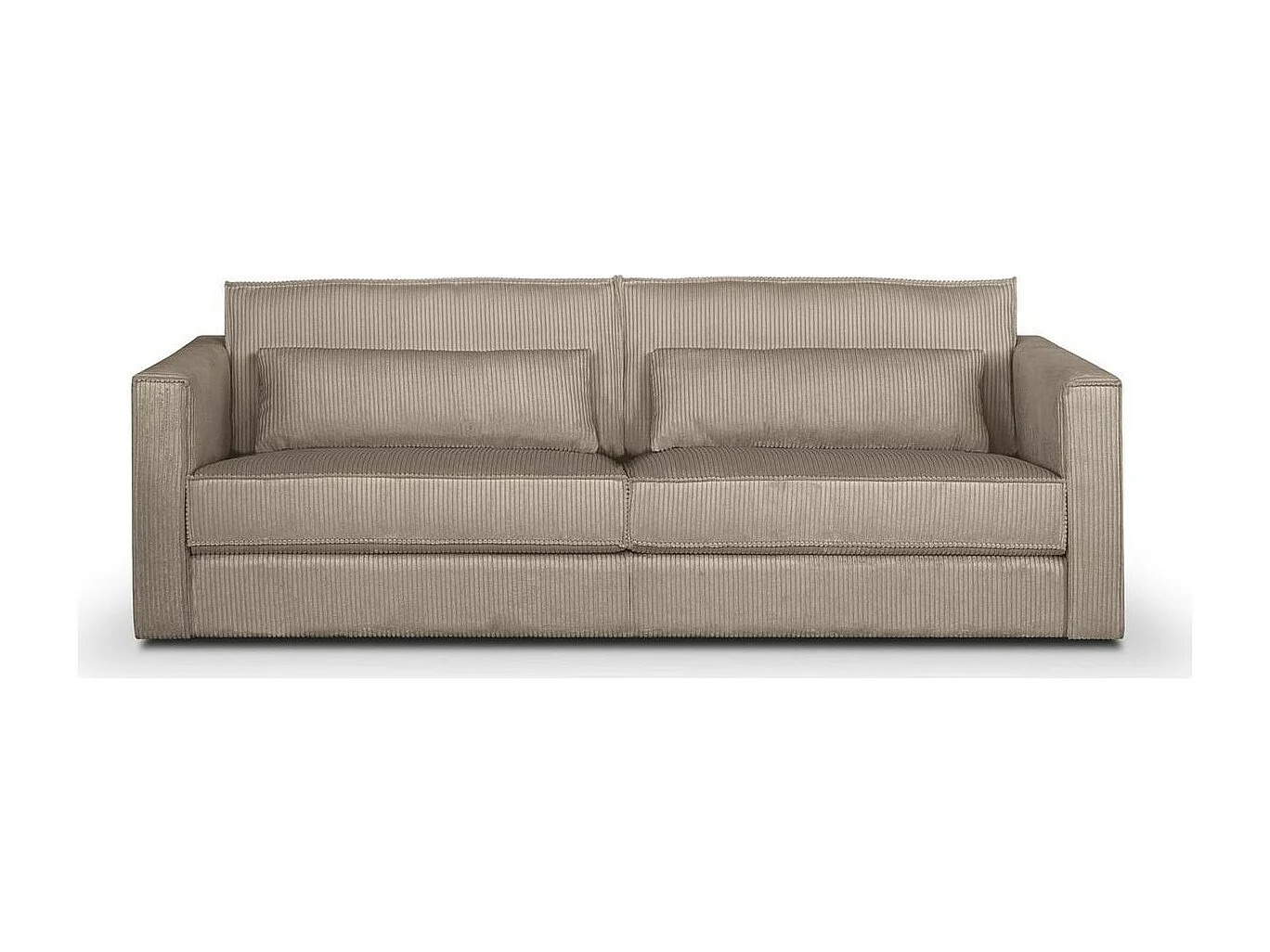Canapé 3 places en velours côtelé taupe - Oria