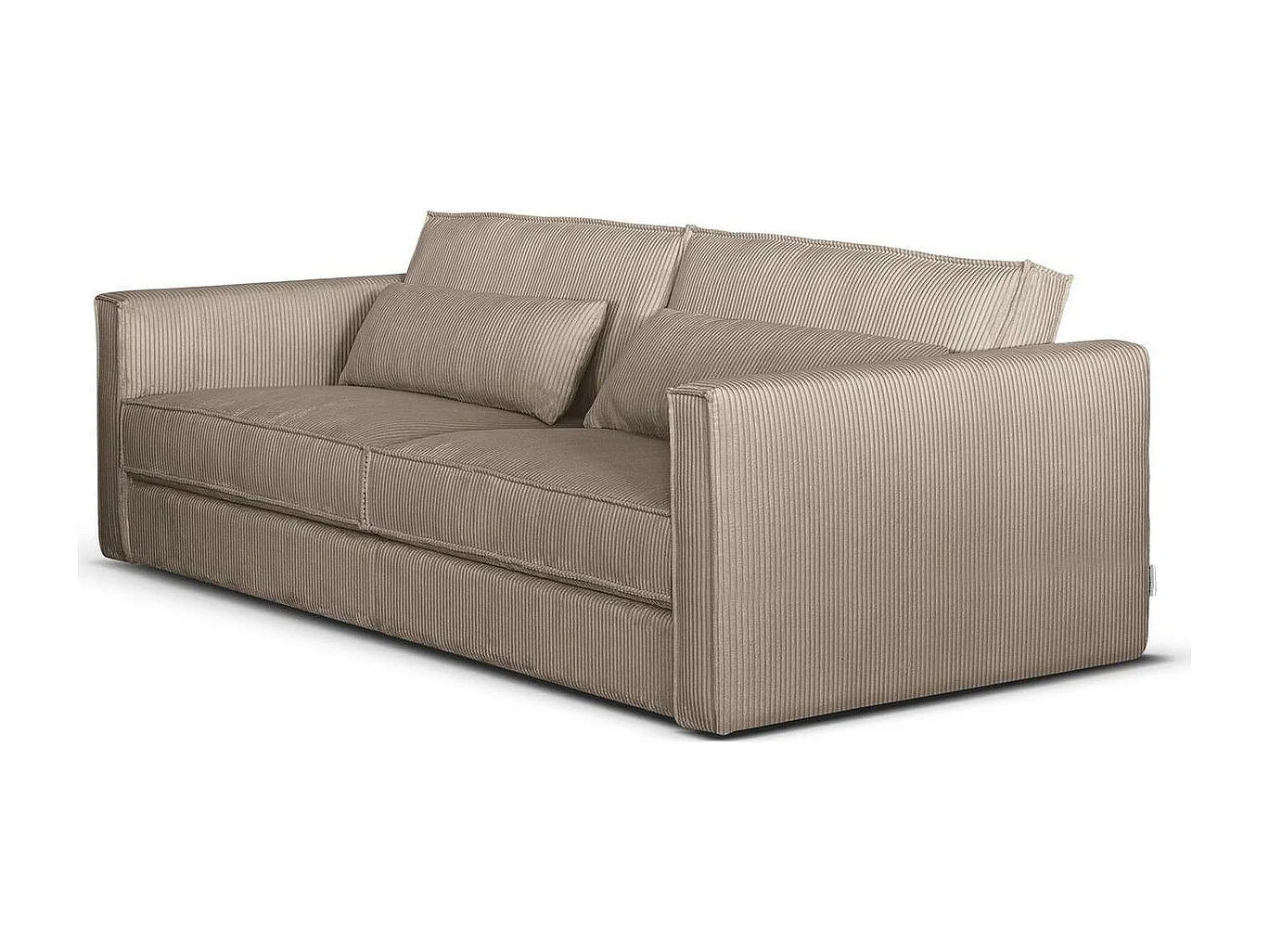 Canapé 3 places en velours côtelé taupe - Oria