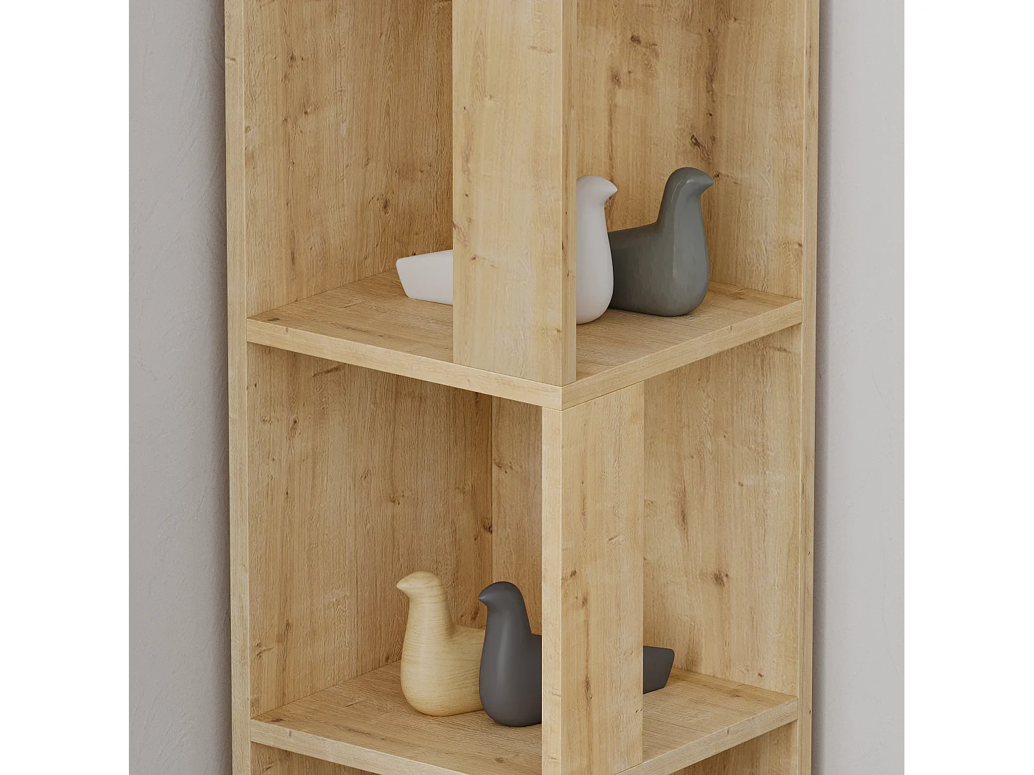 Etagère d'angle PIANO couleur naturelle clair, 32x159x32