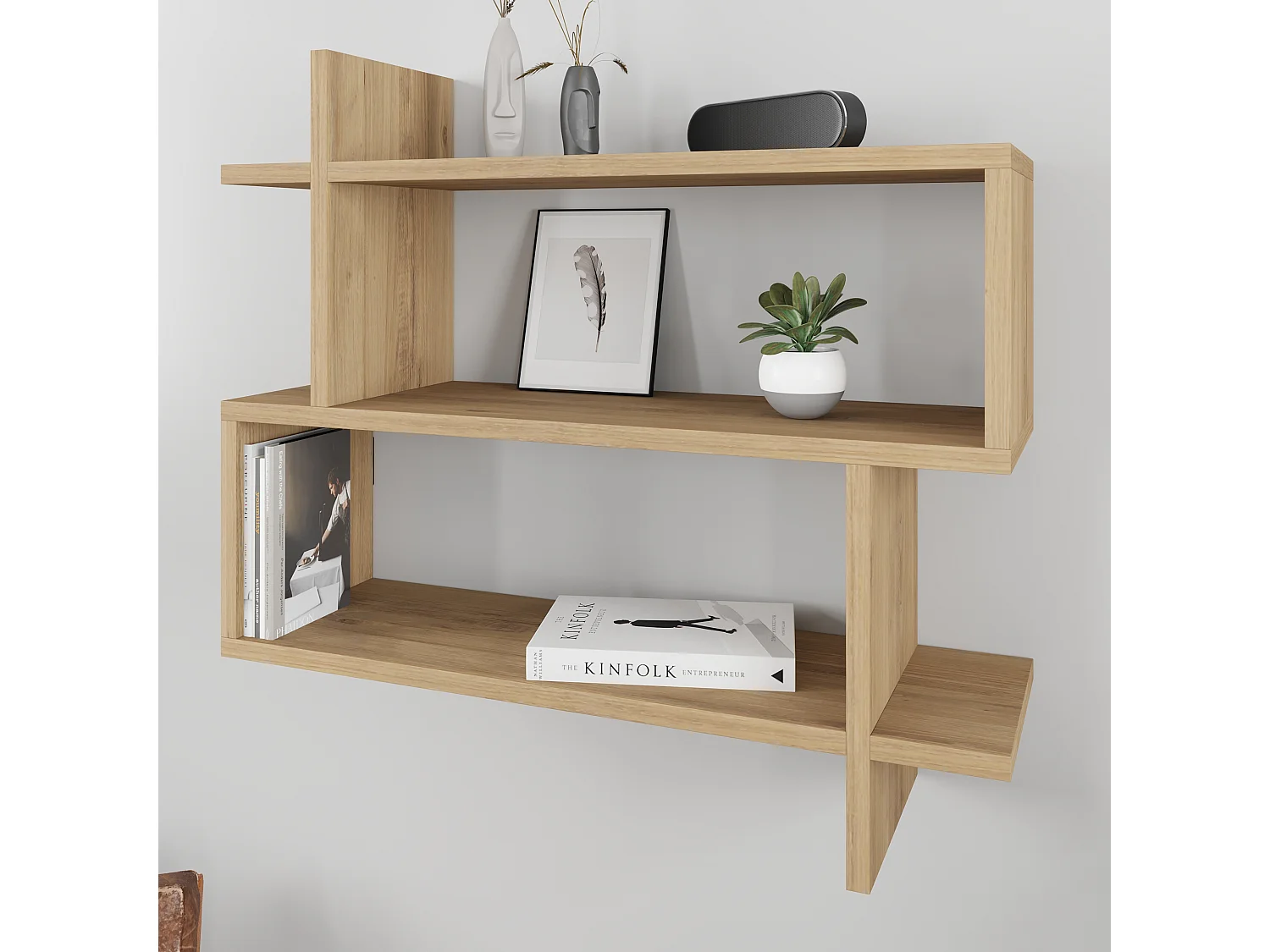 Mensola PARALEL - rovere chiaro, 70x65x22