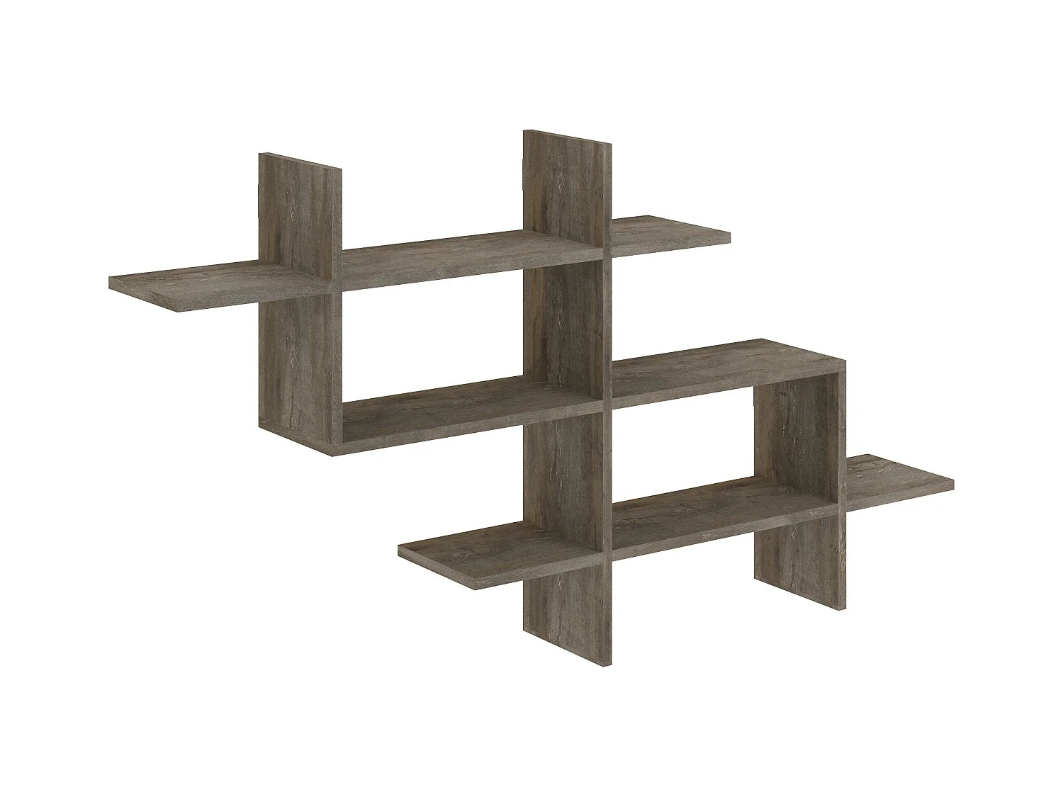 Decortie Café Foncé 22x150x82cm Étagère murale flottante à 3 niveaux, panneau de particules Unité d'affichage Halic