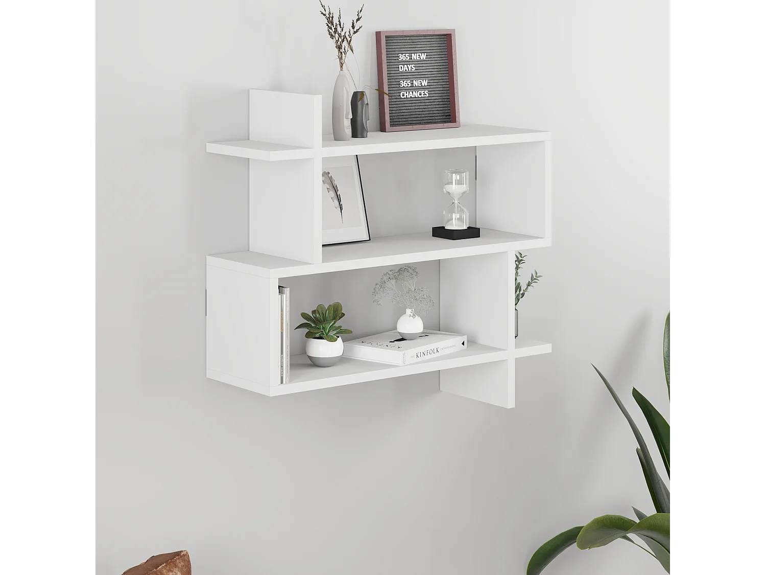 Mensola PARALEL - bianco, 70x65x22