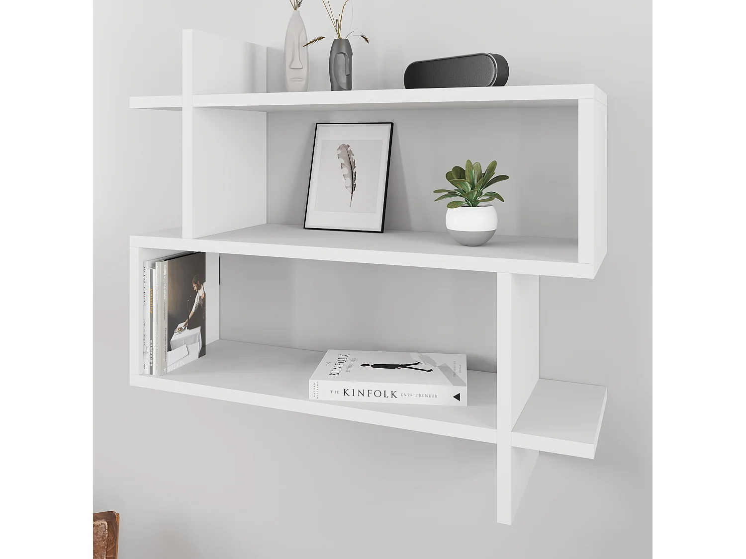 Mensola PARALEL - bianco, 70x65x22