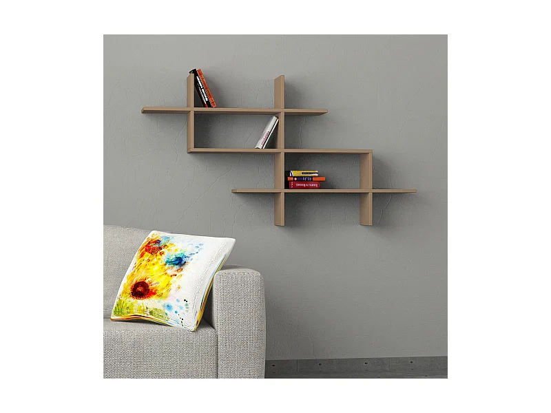 Wandregal HALIC -  Mokka Grau - 150 x 22 x 82 cm