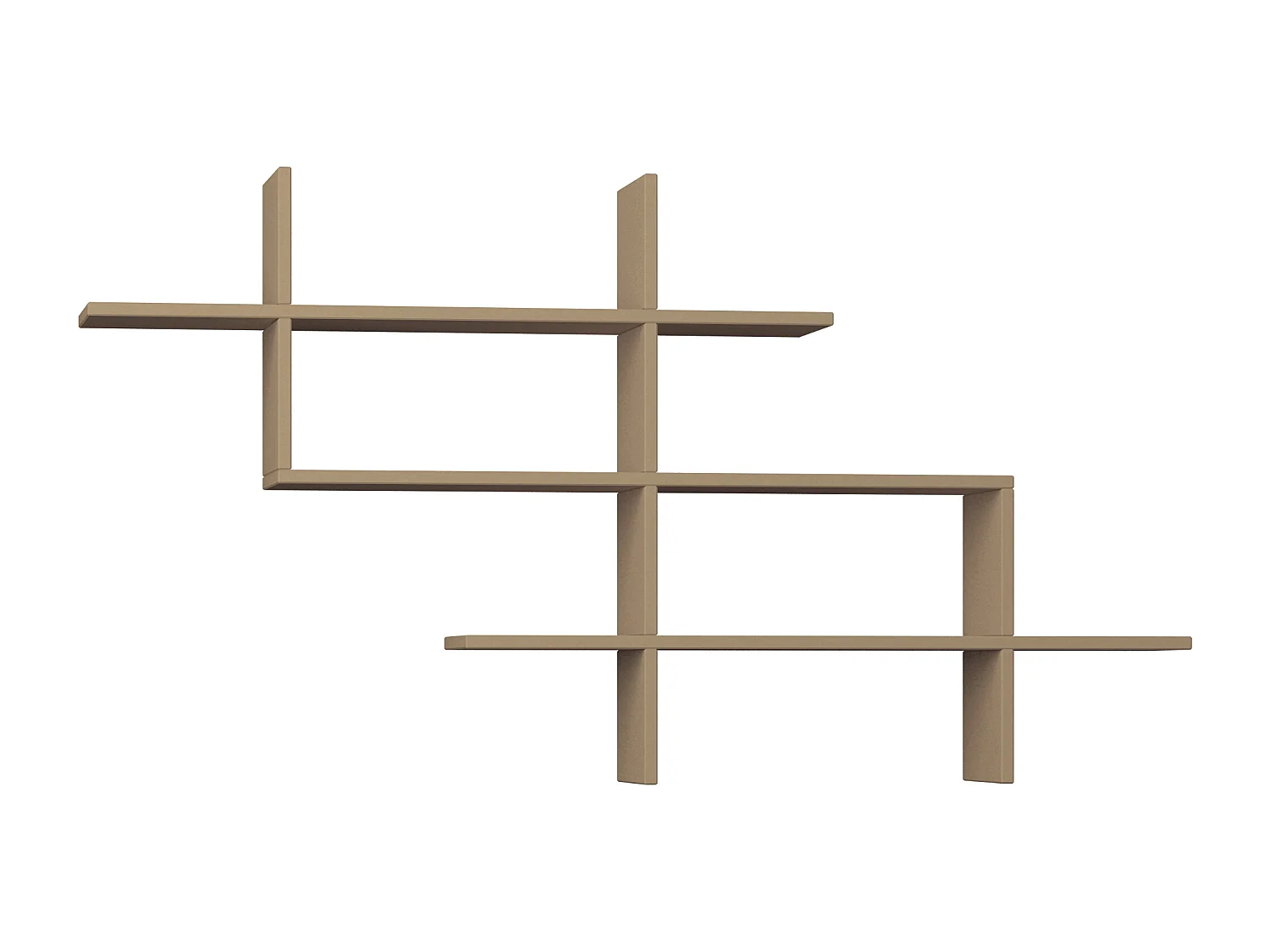 Decortie Gris Moka 22x150x82cm Étagère murale flottante à 3 niveaux, panneau de particules Unité d'affichage Halic