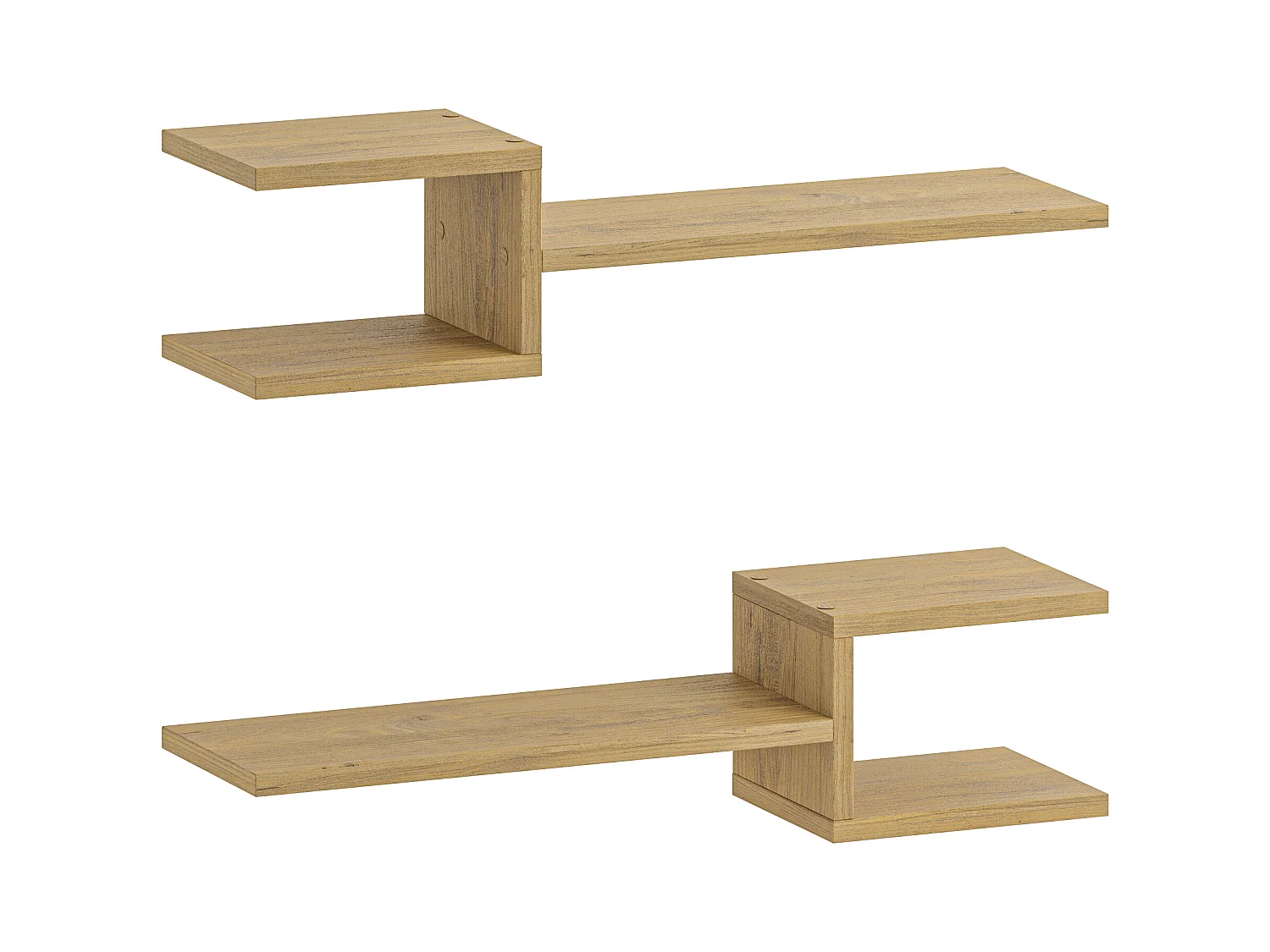 Wandregal FORK 2er Set - Eiche - 75 x 19,6 x 18,2 cm