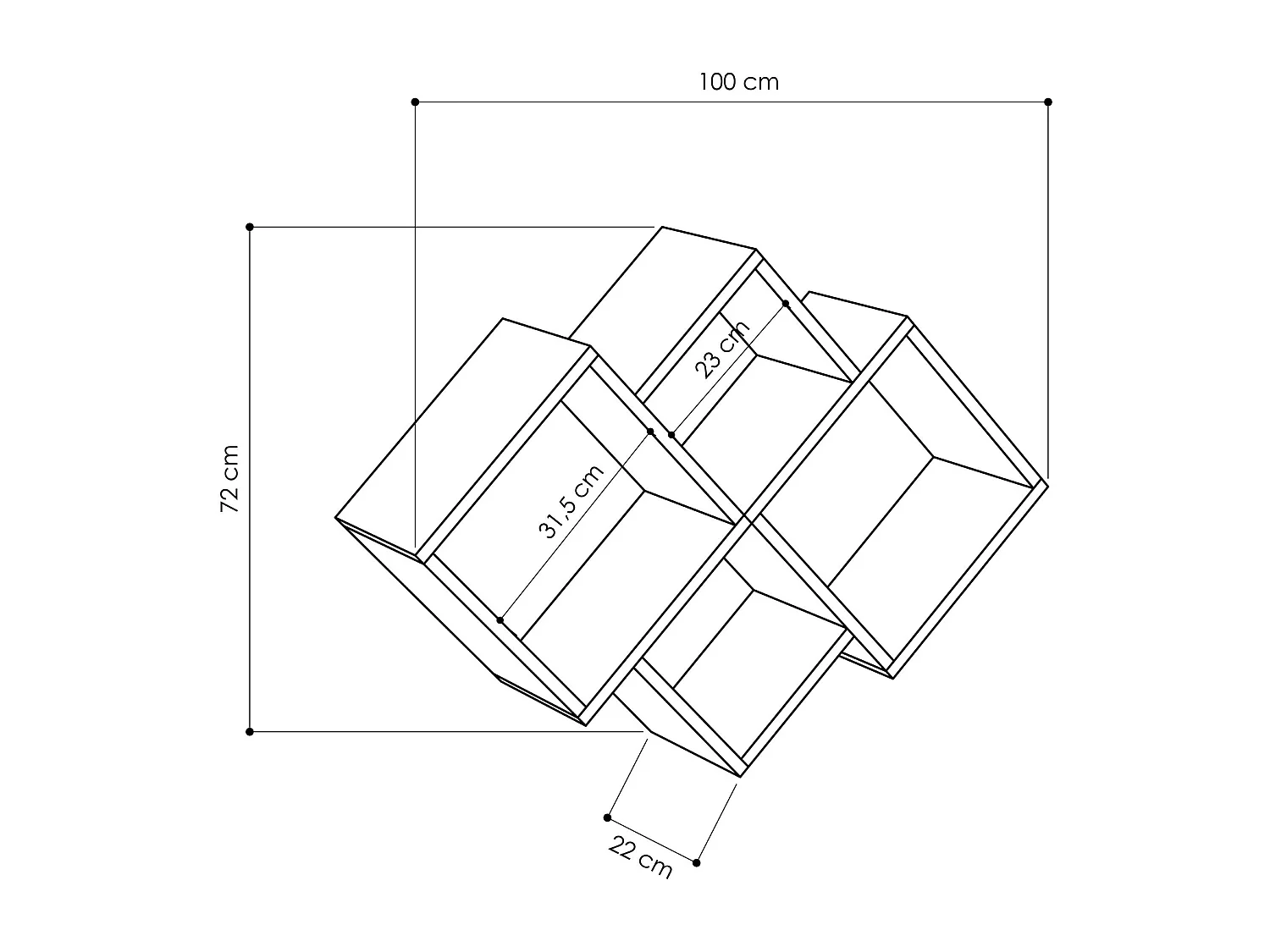 Mensola OYO - antracite, 100x72x22