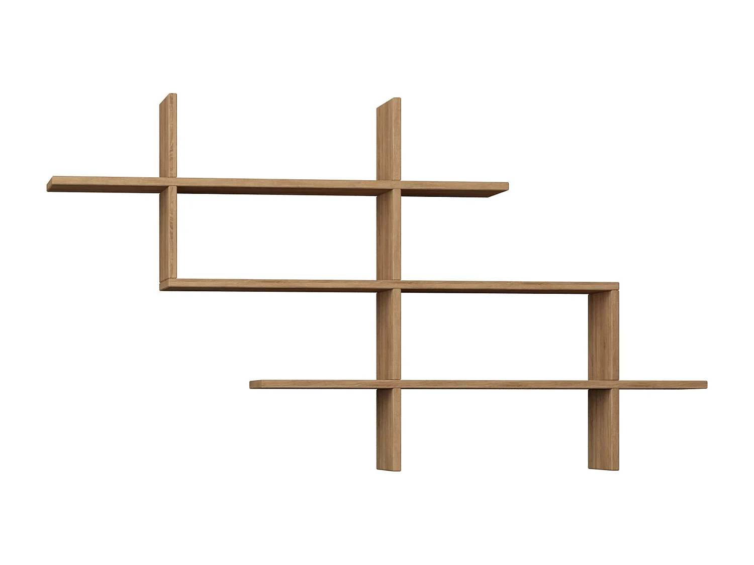 Etagère murale HALIC couleurs naturelles claires, 150x82x22