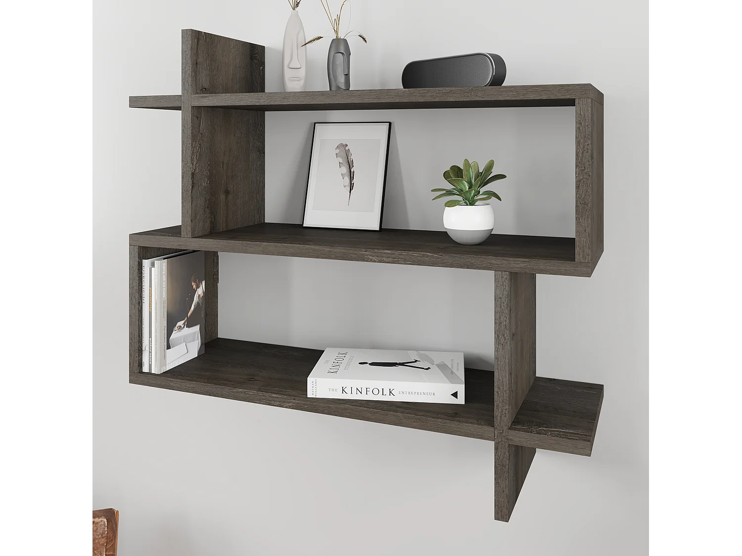 Regal PARALEL - Dunkelbraun, 70x65x22