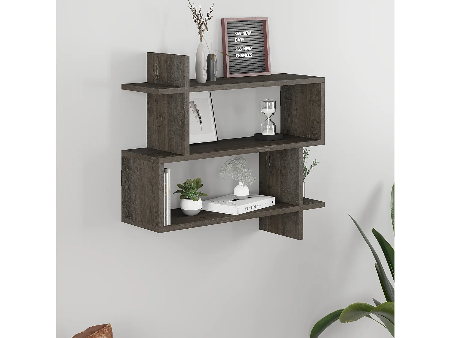 Mensola PARALEL - marrone scuro, 70x65x22