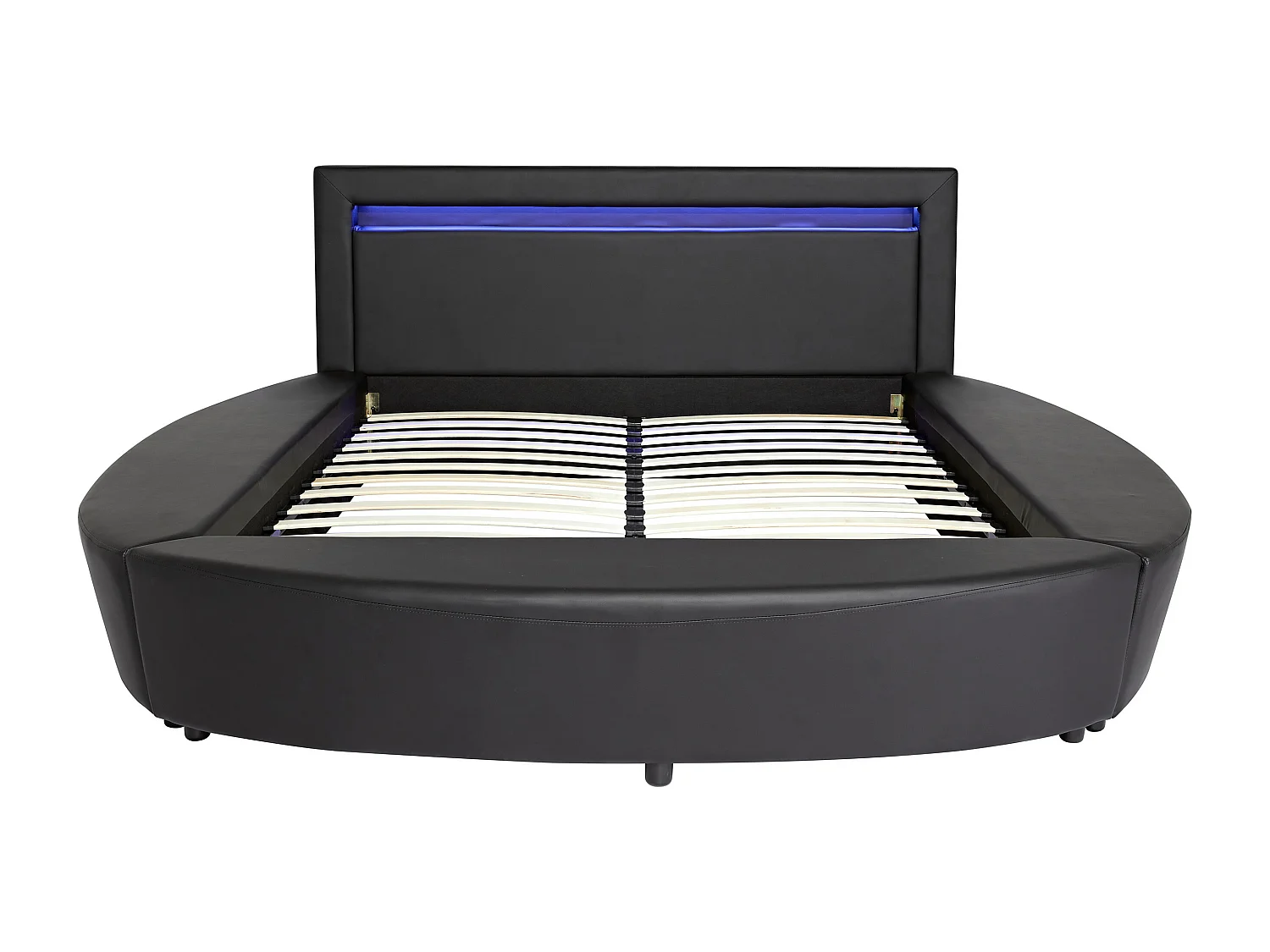 Letto 180 x 200 cm Con LED Similpelle Nero + Materasso - ABULIS III