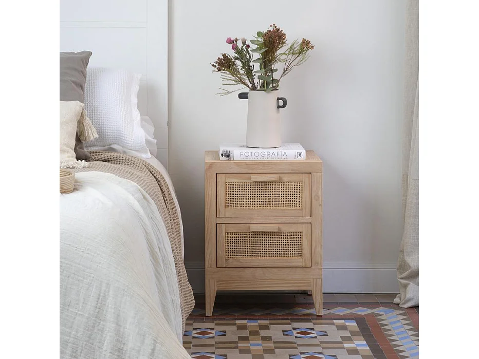 Table de chevet en bois massif naturel 42x55