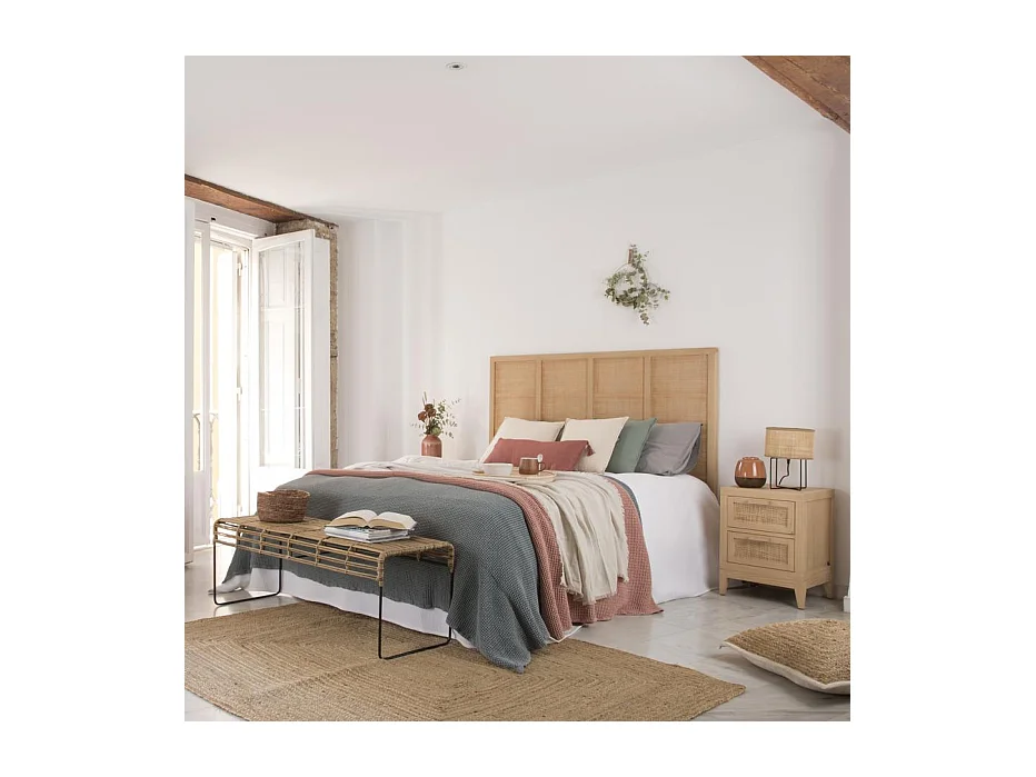 Table de chevet en bois massif naturel 42x55