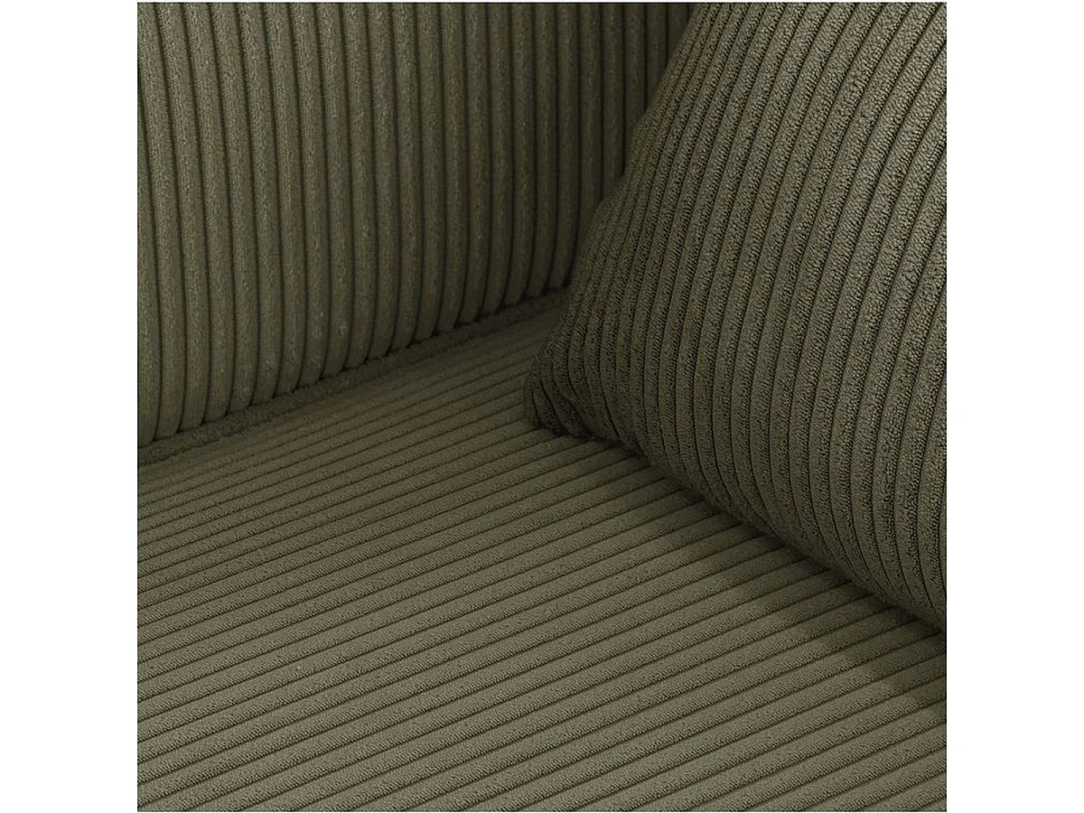 Canapé 3 places en velours côtelé vert kaki - Oria