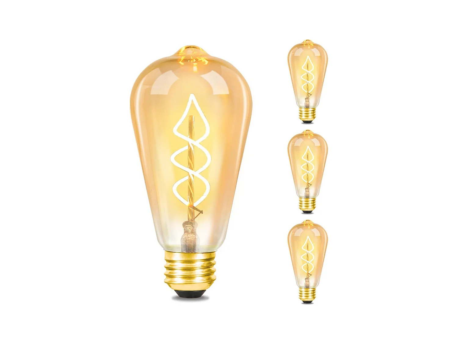 NETTLIFE 3x ampoule LED E27 lampe vintage ST64 rétro ampoule blanc chaud 4W ampoule à filament 2200K