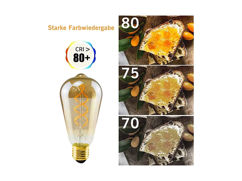 NETTLIFE, 3 ampollas LED E27, lámpara vintage ST64, ampolla rétro, blanco cálido, 4W, ampolla de filamento, 2200K.
