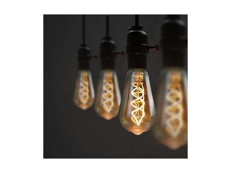 NETTLIFE, 3 ampollas LED E27, lámpara vintage ST64, ampolla rétro, blanco cálido, 4W, ampolla de filamento, 2200K.