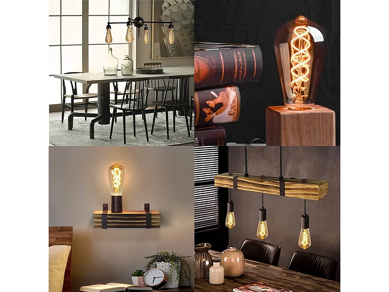 NETTLIFE 3x LED Birne E27 Vintage Lampe ST64 Retro Birne Warmweiß 4W Glühfadenlampe 2200K