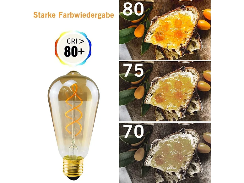 NETTLIFE 3x LED Birne E27 Vintage Lampe ST64 Retro Birne Warmweiß 4W Glühfadenlampe 2200K