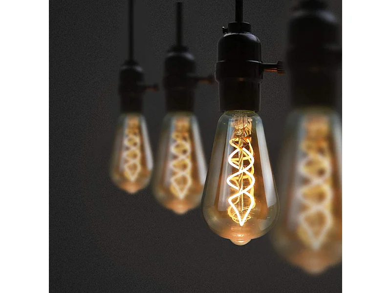 NETTLIFE 3x E27 LED - gloeilamp in vintage ST64 - retro, warme witte 4W - gloeilamp met filament, 2200K