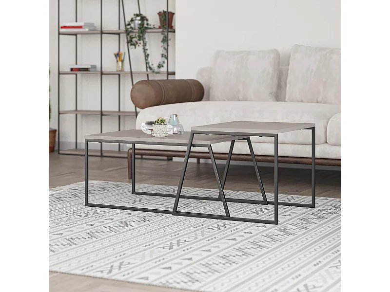 Couchtisch PAL -  Mokka Grau - 88 x 50 x 38 cm