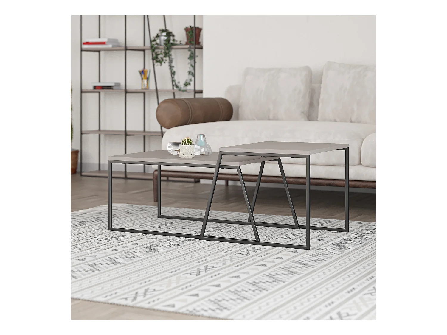 Couchtisch PAL -  Mokka Grau - 88 x 50 x 38 cm