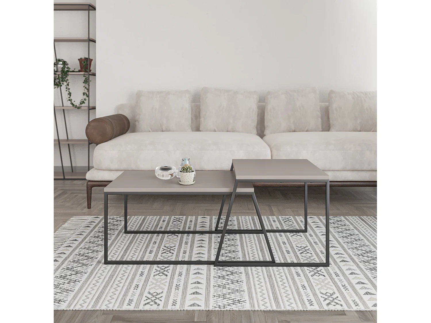 Couchtisch PAL -  Mokka Grau - 88 x 50 x 38 cm