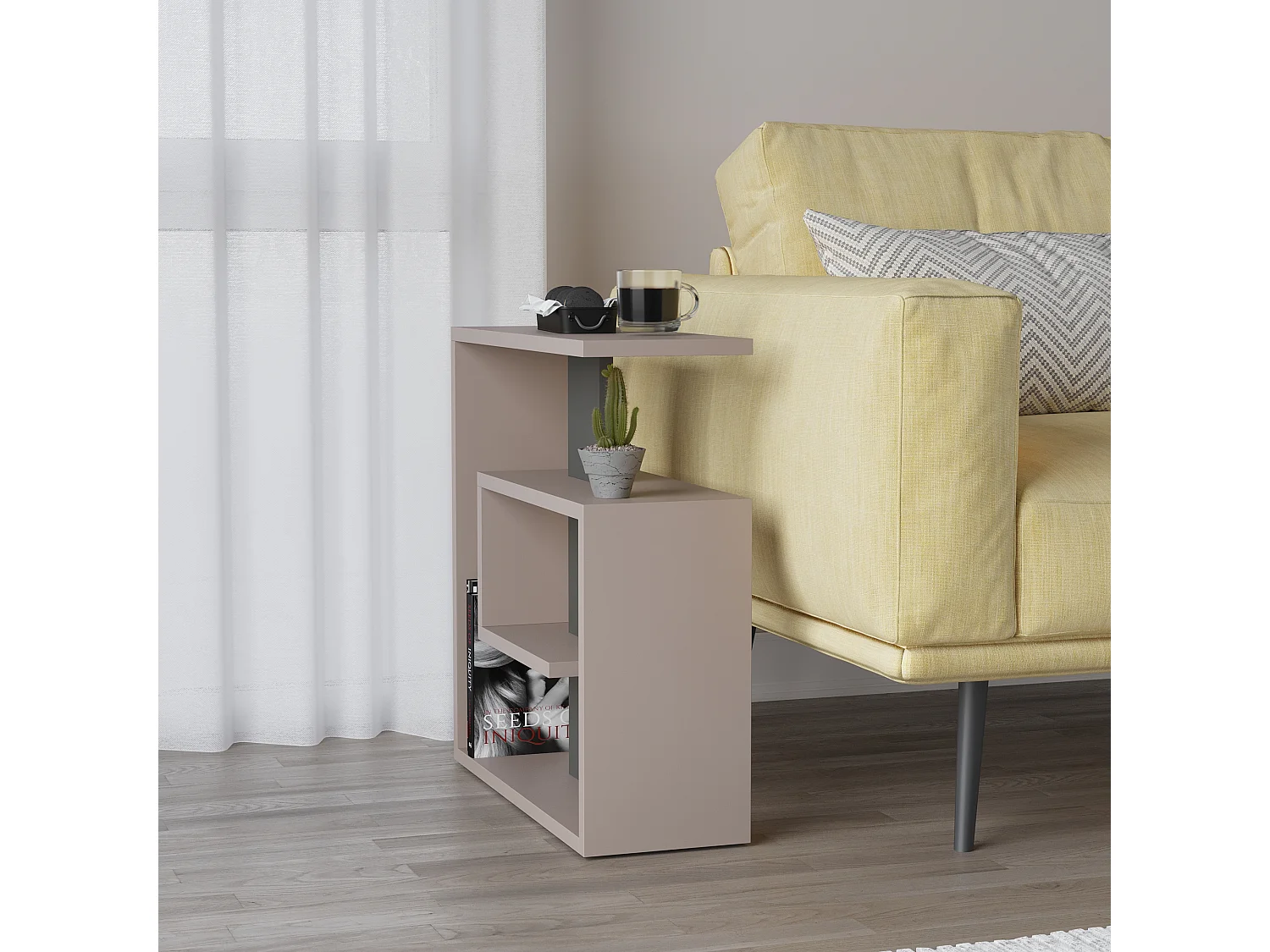 Beistelltisch SALY- Anthrazitgrau, 55x57x20