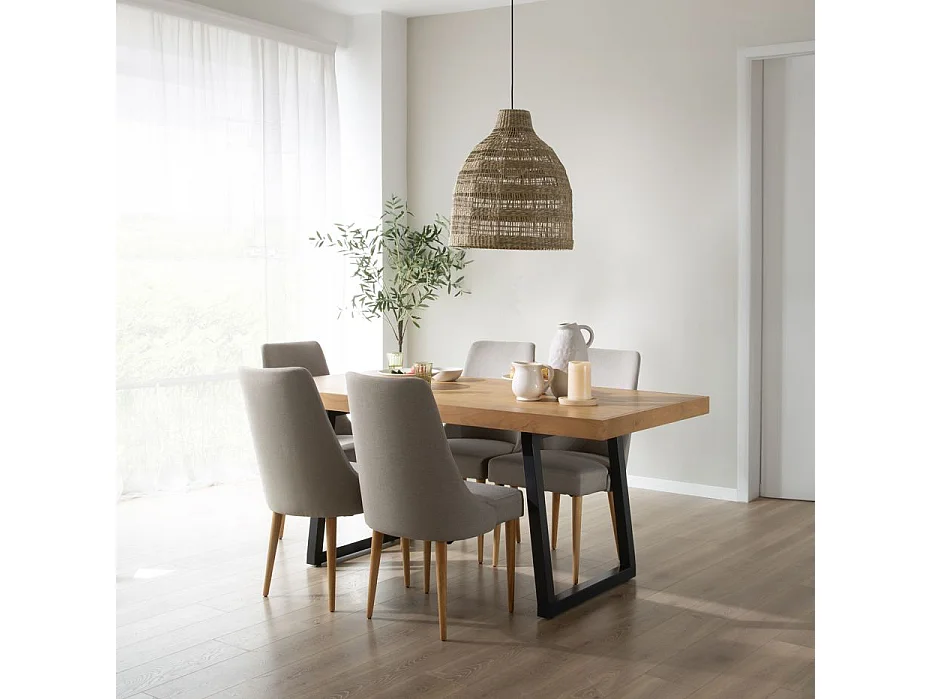 Tavolo da pranzo legno massiccio di mango naturale 90x78