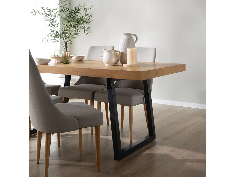 Tavolo da pranzo legno massiccio di mango naturale 90x78