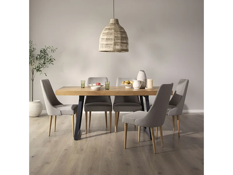 Tavolo da pranzo legno massiccio di mango naturale 90x78