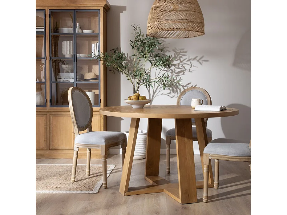 Tavolo da pranzo legno massiccio di mango naturale 130x77