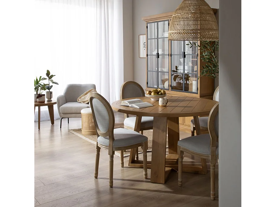 Tavolo da pranzo legno massiccio di mango naturale 130x77