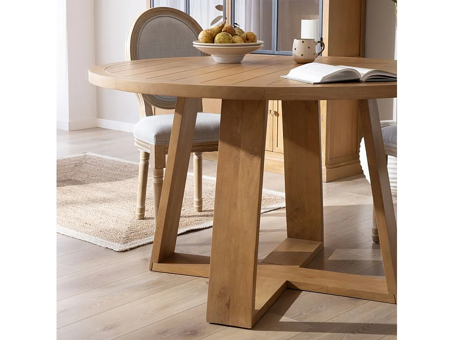 Tavolo da pranzo legno massiccio di mango naturale 130x77