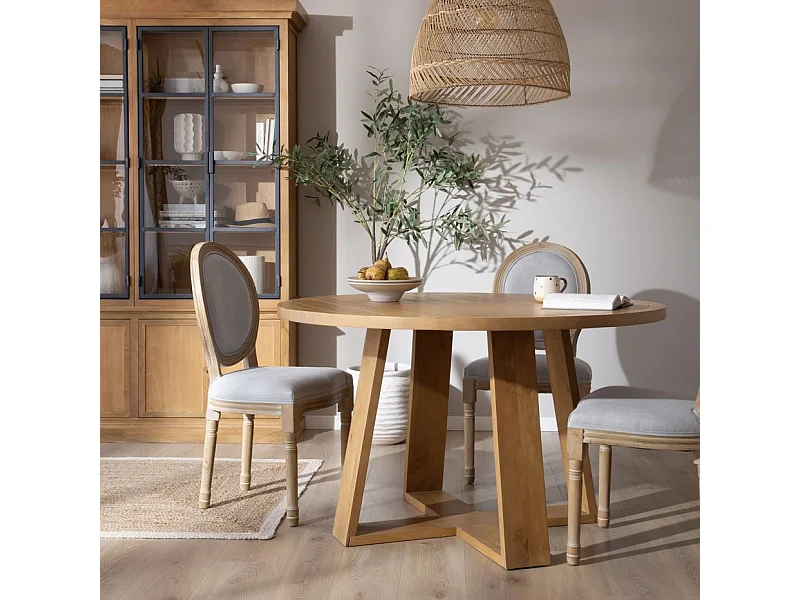 Tavolo da pranzo legno massiccio di mango naturale 130x77