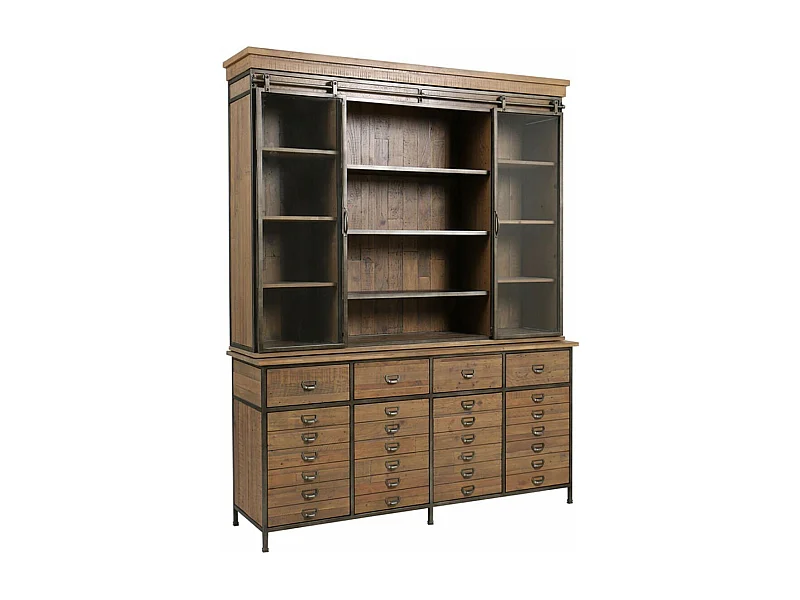 Buffet vitré Bois Marron - Manufacture Interior's